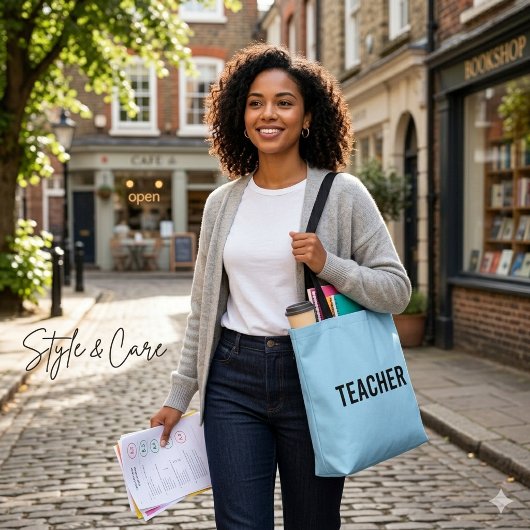Persoonlijke Docent Tekst Statement Hemelblauw Tote Bag