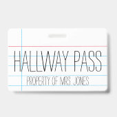 Persoonlijke Docenten Hal Pas Badge (Voorzijde)