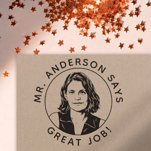 Persoonlijke docentenstempel met aangepaste fotost rubberstempel