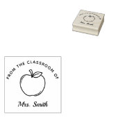 Persoonlijke docentenstempel met appel rubberstempel (Gestempeld)