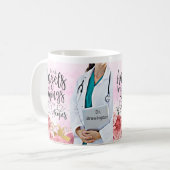 Persoonlijke Doctor verpleegster Floral Angel Quot Koffiemok (Voorkant links)