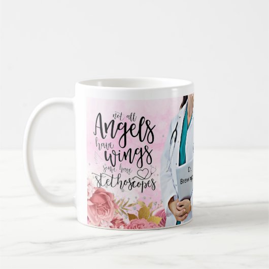 Persoonlijke Doctor verpleegster Floral Angel Quot Koffiemok (Links)