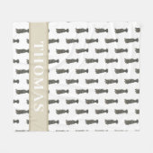 Persoonlijke Dog Argent (Zwart) Fleece Deken (Voorkant (Horizontaal))