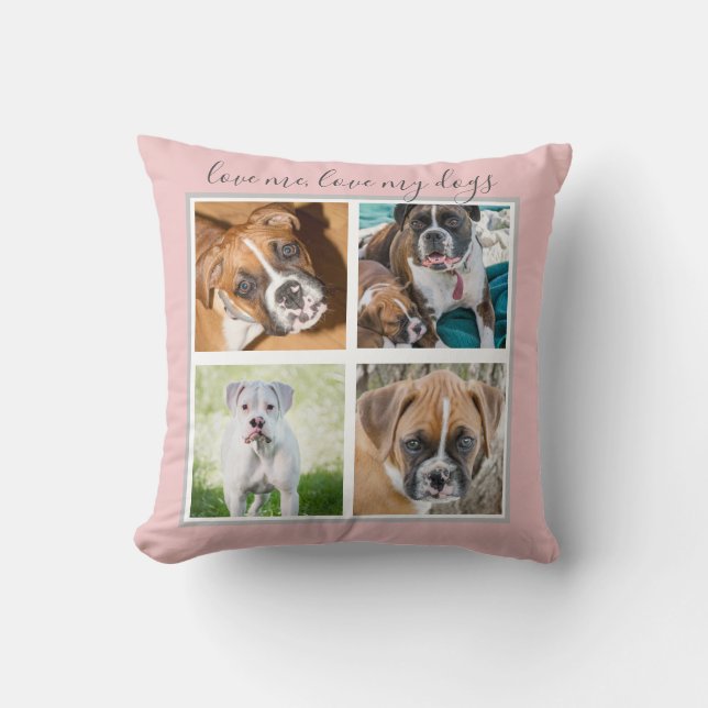 Persoonlijke Dog-cadeaus - Roze aangepaste Dog-fot Kussen (Voorkant)