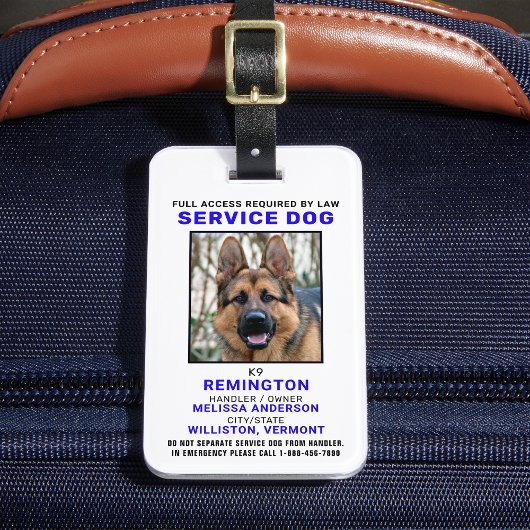 Persoonlijke Dog-foto ID-kaart van Service Bagagelabel