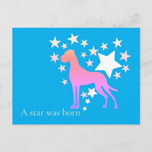 Persoonlijke Dog Great Dane Ster Briefkaart (Voorkant)