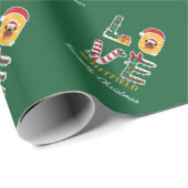 Persoonlijke Dog LOVE-serie voor kerstweergave Cadeaupapier (Rol Hoek)