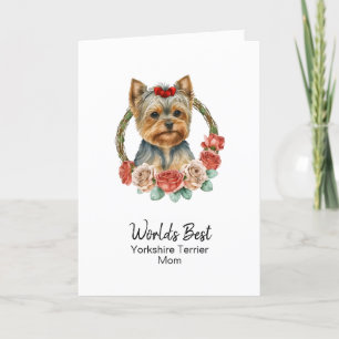 Persoonlijke Dog Ma Yorkshire Terrier Moederdag Feestdagen Kaart