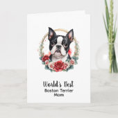 Persoonlijke Dog Mama Boston Terrier Moederdag Feestdagen Kaart (Voorkant)