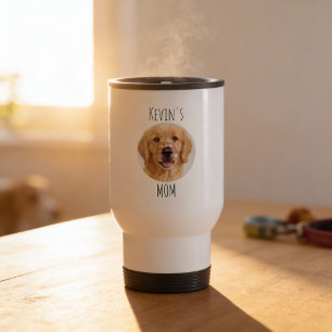 Persoonlijke 'Dog Mom' Fotomok   Aangepast Cadeau Reisbeker