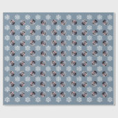 Persoonlijke Dog Pet Foto Snowflake Holiday Cadeaupapier (Vlak)