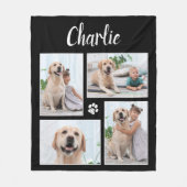 Persoonlijke Dog Pet Lover 4 Foto Collage Fleece Deken (Voorkant)