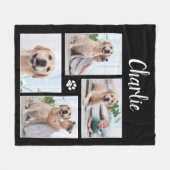 Persoonlijke Dog Pet Lover 4 Foto Collage Fleece Deken (Voorkant (Horizontaal))