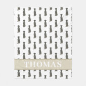 Persoonlijke Dog (Zwart) Fleece Deken (Voorkant)