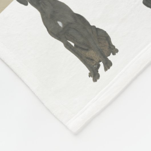 Persoonlijke Dog (Zwart) Fleece Deken (Hoek)