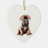 Persoonlijke Dogue de Bordeaux Puppy Keramisch Ornament (Rechts)