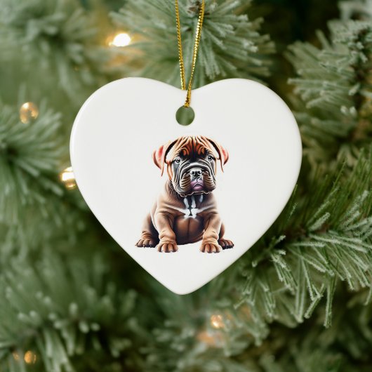 Persoonlijke Dogue de Bordeaux Puppy Keramisch Ornament (Boom)