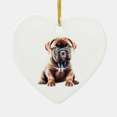 Persoonlijke Dogue de Bordeaux Puppy Keramisch Ornament (Voorkant)