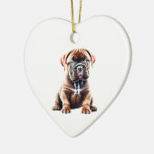 Persoonlijke Dogue de Bordeaux Puppy Keramisch Ornament (Links)