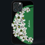 Persoonlijke Dogwood Blossom iPhone Case<br><div class="desc">Maak je iPhone klaar met deze mooie telefoonbehuizing met  doghoutbloesems met groene en zwarte trimming. U zult het met jouw naam personaliseren,  alvorens het in uw winkelwagentje te plaatsen.</div>