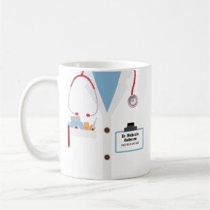 Persoonlijke Dokter Cadeaubeker Met Labjas & Naam Koffiemok