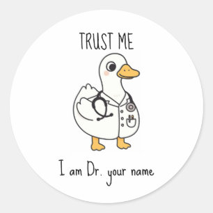 Persoonlijke Dokter Eend Ronde Sticker