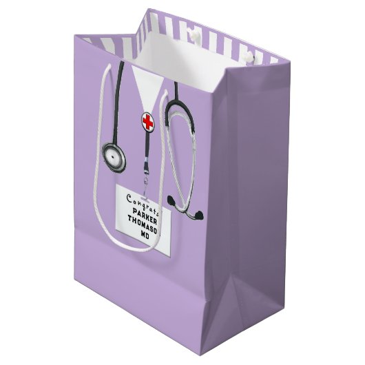 Persoonlijke Dokter Midden Geschenkentas Medium Cadeauzakje (Voorkant Gekanteld)