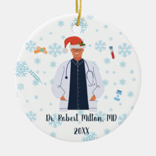 Persoonlijke dokter, verpleegster, kerst voor de g keramisch ornament