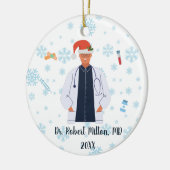 Persoonlijke dokter, verpleegster, kerst voor de g keramisch ornament (Links)