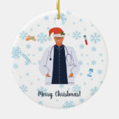 Persoonlijke dokter, verpleegster, kerst voor de g keramisch ornament (Achterkant)
