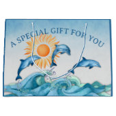 Persoonlijke Dolfijn Grote Cadeautas (Voorkant)