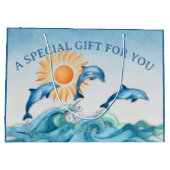 Persoonlijke Dolfijn Grote Cadeautas (Achterkant)