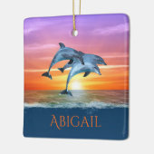 Persoonlijke dolfijnen die met de Middellandse Zee Keramisch Ornament (Links)
