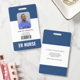 Persoonlijke donkerblauwe ID voor ziekenhuisperson Badge