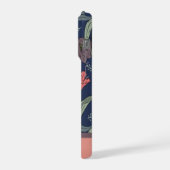 Persoonlijke donkere bloemige tulp patroon telefoo iPhone hoesje (Linkerkant)