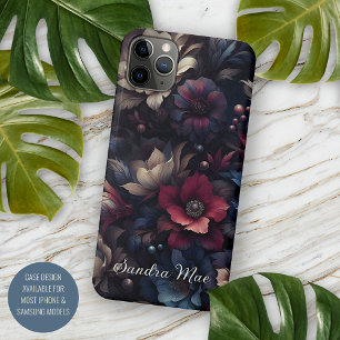 Persoonlijke Donkere Gotische Dahlia Bloemrijke Vi Case-Mate iPhone Case