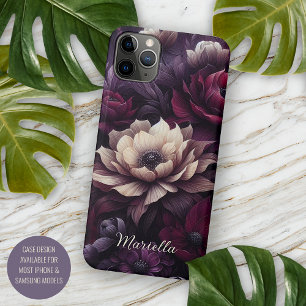 Persoonlijke Donkere Gotische Dahlia Bloemrijke Vi Case-Mate iPhone Case