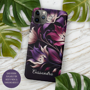 Persoonlijke Donkere Gotische Lelies Bloemrijke Vi Case-Mate iPhone Case
