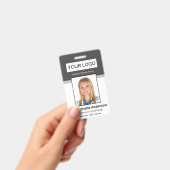 Persoonlijke donkergrijze fotoidentiteit badge (Handheld)