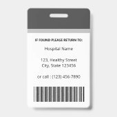 Persoonlijke donkergrijze fotoidentiteit badge (Achterkant)