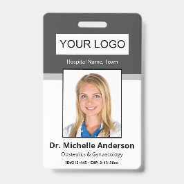 Persoonlijke donkergrijze fotoidentiteit badge