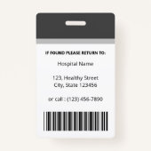 Persoonlijke donkergrijze fotoidentiteit badge (Achterkant)