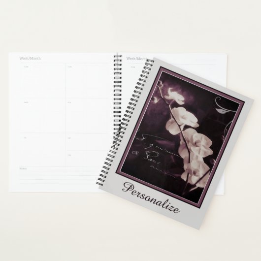 Persoonlijke donkerpaarse orchidee planner (Display)