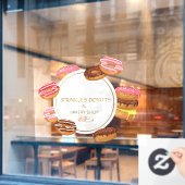 Persoonlijke donut- en bakkerijwinkel raamsticker (Cafe Raam)