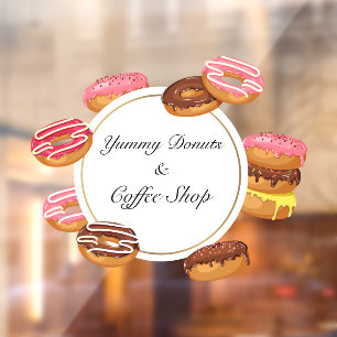 Persoonlijke Donut Koffie Bakkerij Bakkerij Winkel Raamsticker