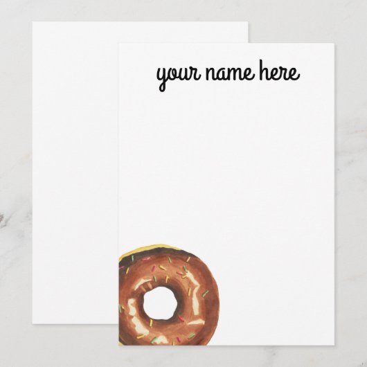 Persoonlijke Donut Notecards Kaart (Voorkant / Achterkant)