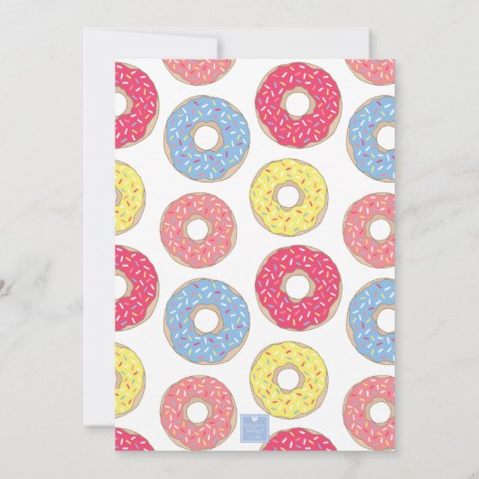 Persoonlijke Donut Winkel Feest Kaart (Achterkant)