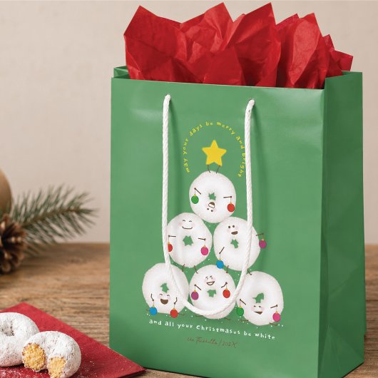 Persoonlijke Donuts Kerstboom Medium Cadeauzakje