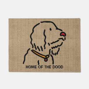 Persoonlijke doodle Dog Silhouette Deurmat