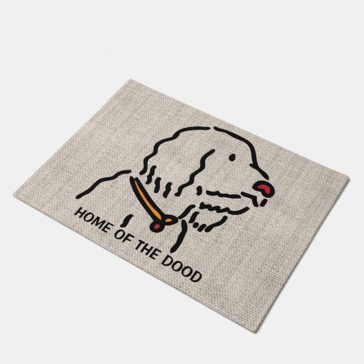 Persoonlijke doodle Dog Silhouette Deurmat (Schuin)